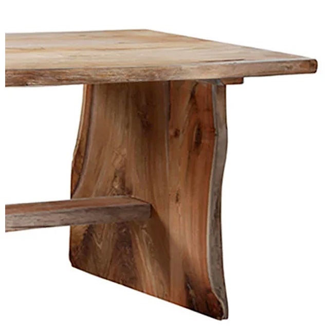 Beautiful solid teak wood live edge dining table. Natural with smooth sealed finish. Large size perfect for gathering...
