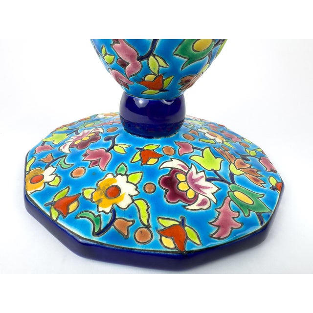 Ceramic Vintage Longwy Enamelled Ceramic Vase, France, Mid-20th Century For Sale - Image 7 of 12