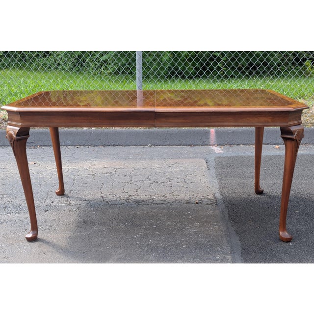 Vintage Pennsylvania House Cherry & Burlwood Dining Table 1 Leaf For Sale - Image 16 of 18