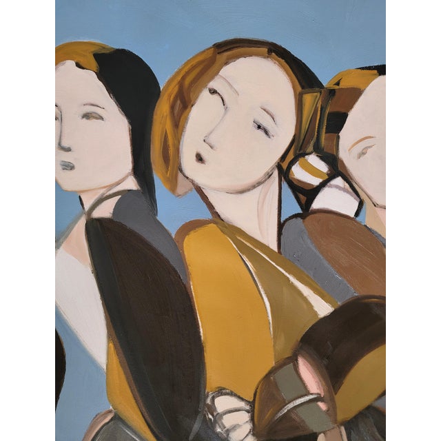 Contemporary Large Contemporary Portrait Modern Multi Figure Oil Painting 160 X 96.5 CM For Sale - Image 3 of 11