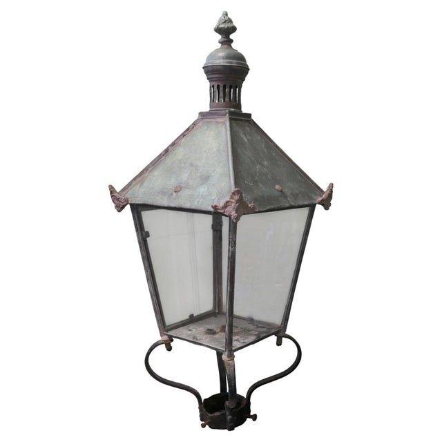 Large Mid-19th Century Copper Lantern, 1860 For Sale - Image 9 of 9