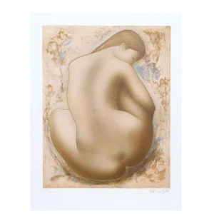 Alain Bonnefoit - Seated Nude Lithograph
