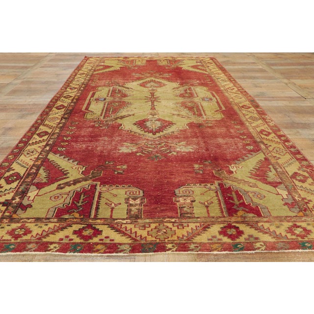 Mid 20th Century Vintage Turkish Oushak Rug, 05'03 X 10'04 For Sale - Image 9 of 11