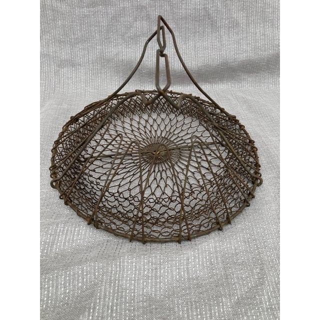 Dark Gray French Wire Collapsible Egg Basket For Sale - Image 8 of 18