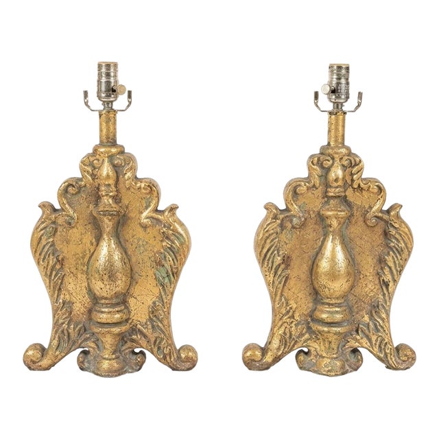 Vintage Palm Beach Regency Uttermost Hand Gilt Table Lamps - A Pair - Newly Painted For Sale