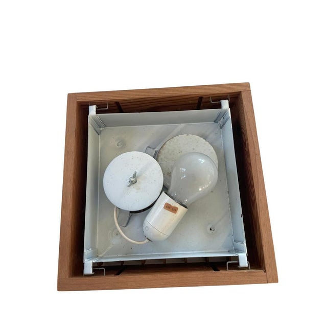 Gold Swedish Square Pine Flush Mount, 1960s For Sale - Image 8 of 10