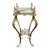 Art Nouveau Onyx and Brass Planter Stand With Polished Finials For Sale