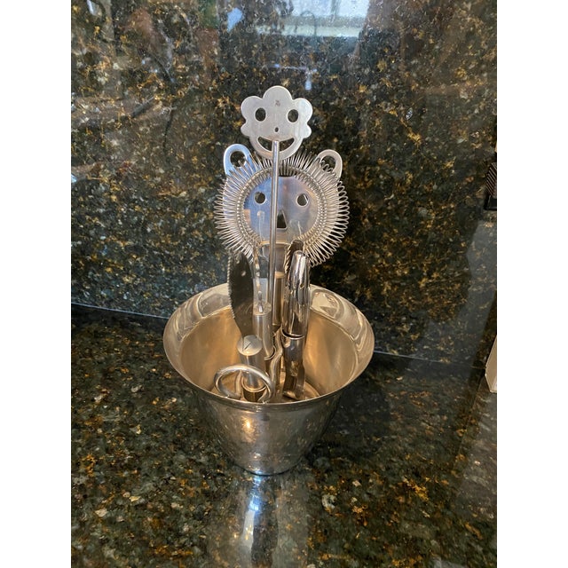 Vintage Wmf 7Piece Stainless Steel Faces Bar Set Crate & Barrel Chairish