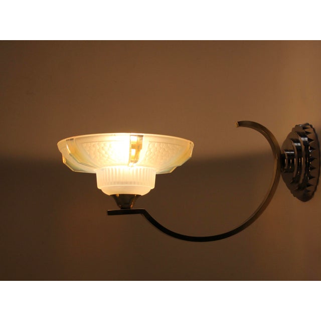 Large French Art Deco Wall Light from Ezan, 1930s For Sale - Image 3 of 18