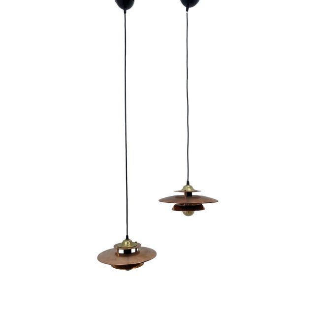 Copper Pendant Lamps, 1970s, Set of 2 For Sale - Image 6 of 11