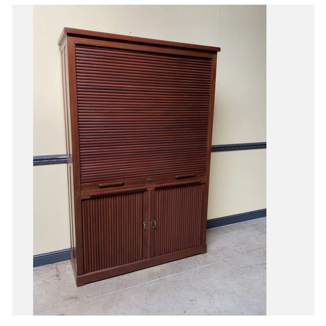 1910s Art Nouveau Roller Shutter Archive Cabinet, 1910 For Sale - Image 5 of 11