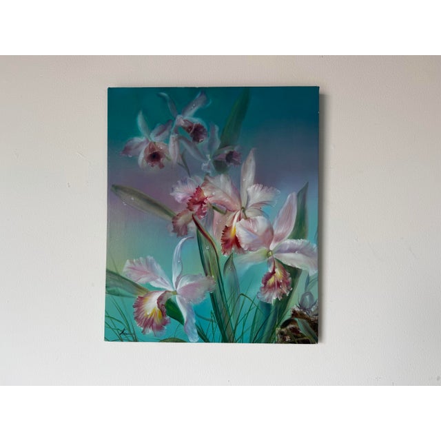 Mid-Century Modern 1991 Sonia Gil Torres Colombian Floral Still Life Oil on Canvas Painting For Sale - Image 3 of 11