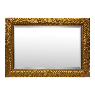 Vintage Overscale Carved Lacquered Beveled Mirror, Decorative and Impressive For Sale