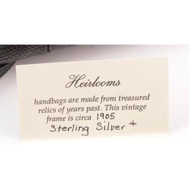 A beautiful marriage in this Exquisite Handbag. With a masterful circa 1905 Gorham marked Sterling Silver Frame with...