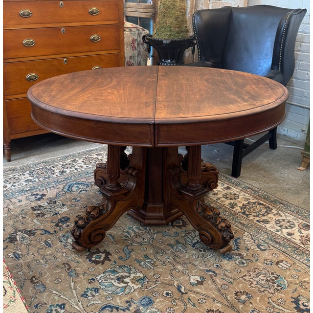 Late 19th Century Belgian Oval Walnut Pedestal Table For Sale - Image 4 of 9