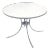 1950s Round White Metal Outdoor Patio Table For Sale