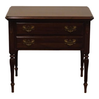 Ethan Allen Georgian Court Solid Cherry Traditional 28" Two Drawer Nightstand 11-5206 For Sale