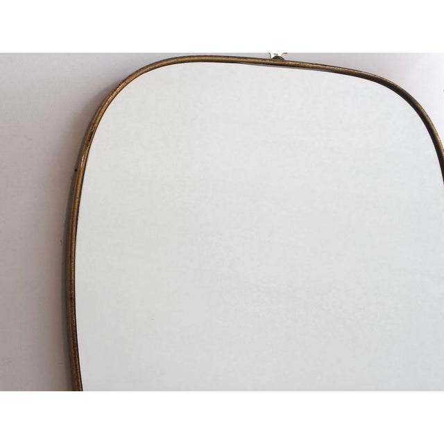 Vintage Italian Wall Mirror with Brass Frame by Gio Ponti, 1950s For Sale - Image 3 of 11