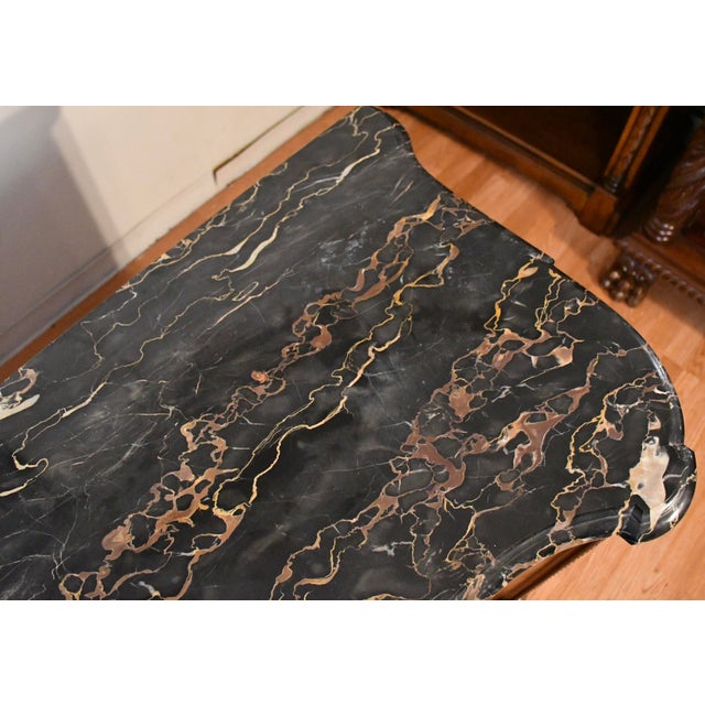 1920 Antique French Louis XVI Walnut Satin Wood Inlaid Marble Top Commode Chest of Drawers For Sale - Image 15 of 18