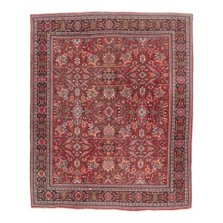 Antique Persian Mahal Rug, 11'01 X 13'07 For Sale