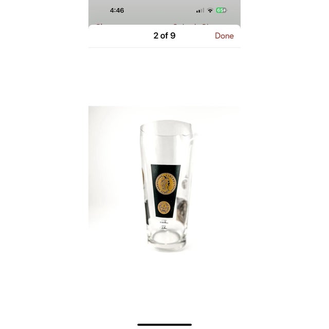 Mid 20th Century Cera 22k Gold & Black Coin Cocktail Mixer Chrome Caddy Cocktail Set- 9 Pieces For Sale - Image 9 of 11