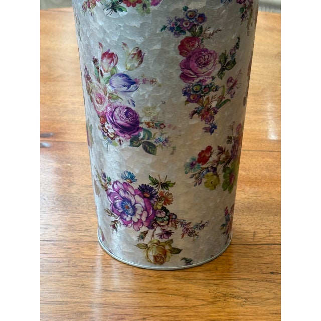2010s Mackenzie Childs Galvanized Metal Flower Market Vase For Sale - Image 5 of 12