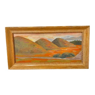 Small Southwestern Oil on Board of Mountains Signed J Guthrie For Sale