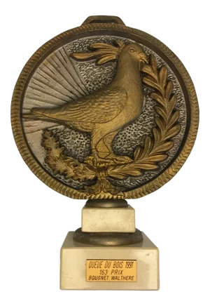 The Pigeon Shield on Marble Base, 1991s