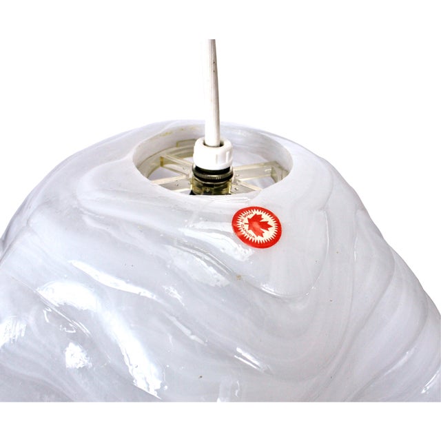 Mid-Century Modern Biomorphic White Resin Pendant Lamp For Sale - Image 12 of 12