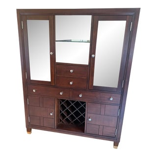 Broyhill Northern Lights Dark Walnut Lighted China Hutch For Sale