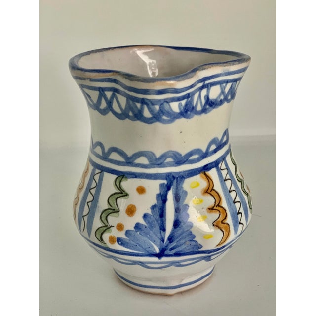 Ceramic Vintage Spanish Handmade, Hand Painted Petite Pottery Pitcher, by Internationally Known Spanish Potter, Lario For Sale - Image 7 of 12