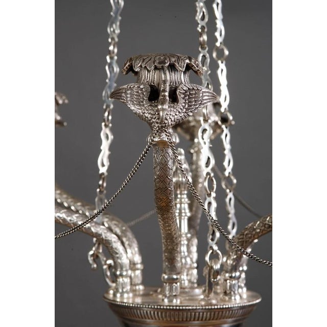 Metal 20th Century Empire Silvered Ceiling Candleholder For Sale - Image 7 of 11
