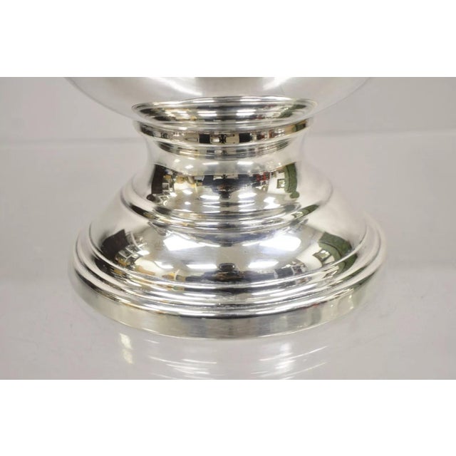 Metal Mid 20th Century Victorian Silver Plated Twin Branch Handle Trophy Cup Champagne Ice Bucket For Sale - Image 7 of 12