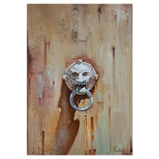 Vadim Kovalev, Door Knocker, Oil on Canvas For Sale