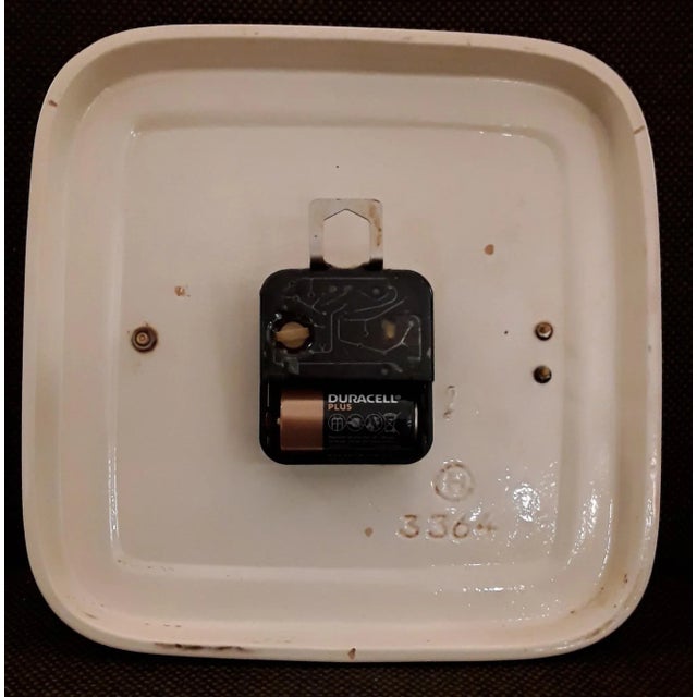 Vintage German Wall Clock in Ceramic, Chromed Metal Ring & Glass from Kienzle, 1970s For Sale - Image 3 of 4