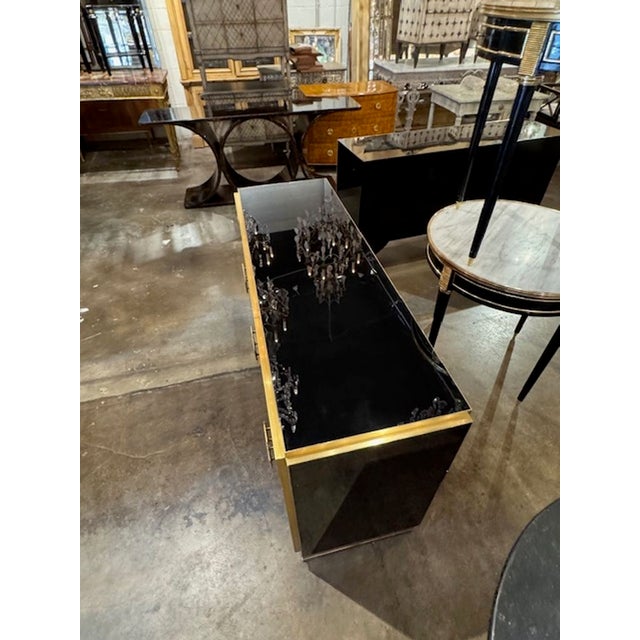Metal Murano Black Glass Buffet For Sale - Image 7 of 10