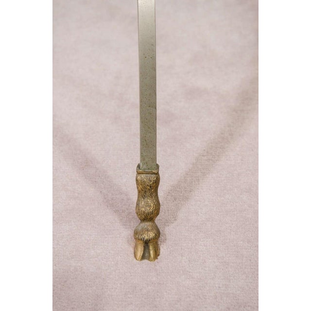Maison Jansen Brushed Steel & Brass Ram's Head & Hooves Tables - a Pair For Sale In Philadelphia - Image 6 of 7