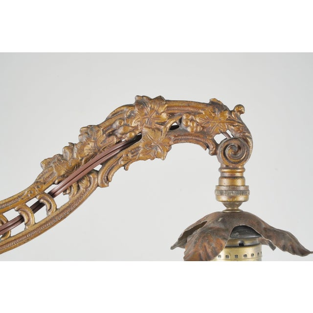 Mid 20th Century Restored Victorian Brass Plated Bridge Floor Lamp For Sale - Image 4 of 12