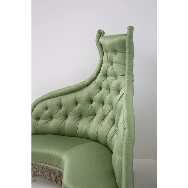 Textile Vintage Italian Silk Satin Sofa For Sale - Image 7 of 13