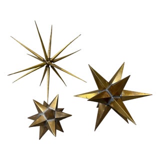 Vintage Geometric Figures in Brass, 1970s, Set of 3 For Sale