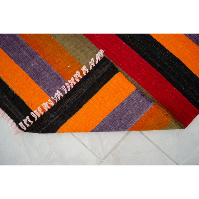 1970s Flat Weave Runner Rug Turkish Kilim Stair Tread - 2′4″ × 18′10″ For Sale - Image 16 of 16