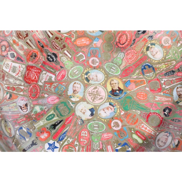 2 Pc. Cigar Band Decoupage Glass Bowls For Sale - Image 12 of 13