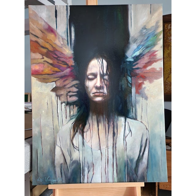 “Addiction” is an original figurative oil painting by contemporary artist Loki Vanguard. The work presents a solitary...
