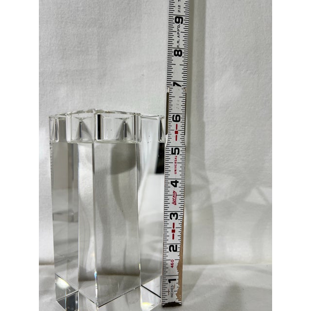 Modern Crystal Cube Set of 4 Candle Holders Bombay Company For Sale - Image 11 of 11