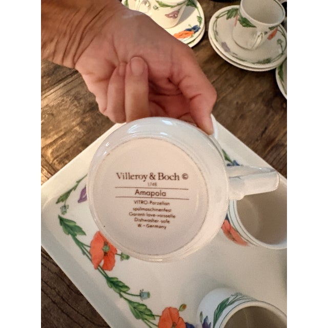Plastic Vintage Villeroy & Boch "Amapola" Porcelain Dinnerware & Serving Set – 29 Pieces For Sale - Image 7 of 12