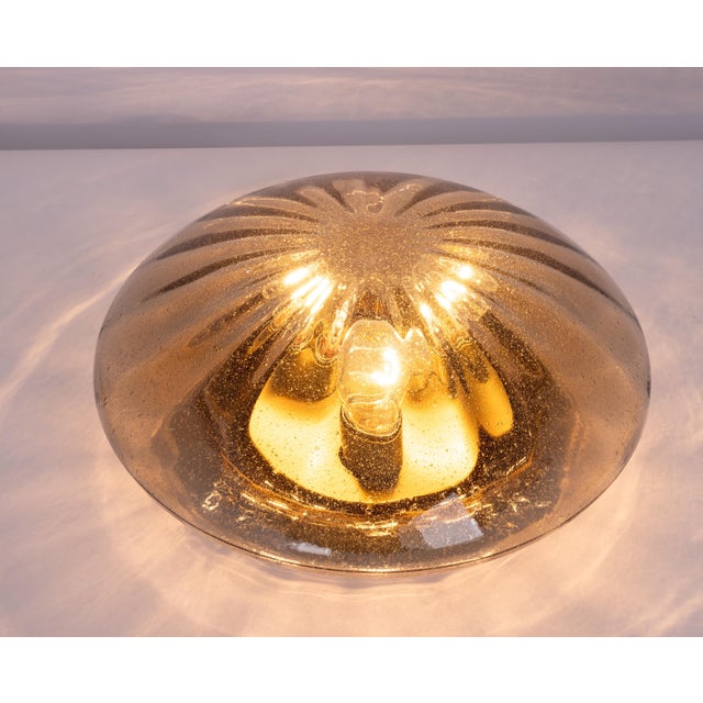 Round Smoked Glass Flush Mount from Hillebrand, Germany, 1970 For Sale - Image 11 of 15