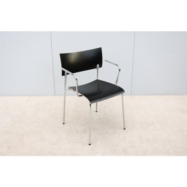 Minimalist Antti Kotilainen for Piiroinen, Knoll Chip a Wood and Chrome Chair For Sale - Image 4 of 18
