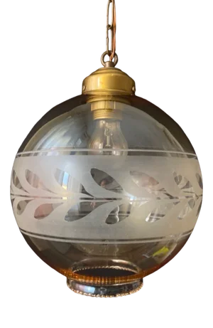 Decorated Glass Ball Ceiling Light, 1950s
