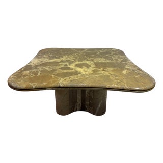 Italian Biomorphic Square Marble Table, 1970s For Sale