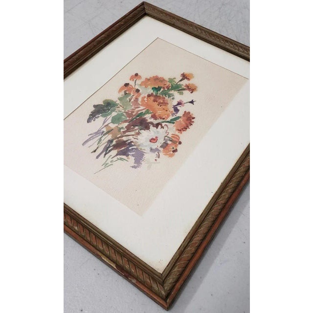Impressionist Vintage 1960s Watercolor of Fresh Picked Flowers by Jessie Walberg (New York, 20th C.) For Sale - Image 3 of 6